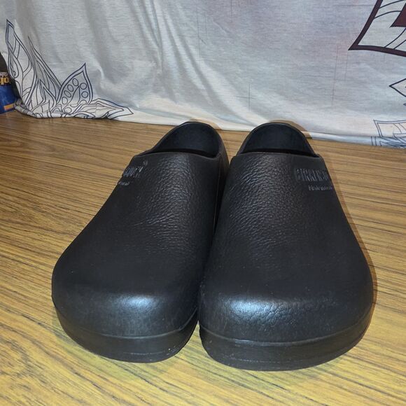 BIRKENSTOCK Sz 13 Professional Polyeurethane Black Slip On Work Logo Clogs Shoes - Picture 3 of 10